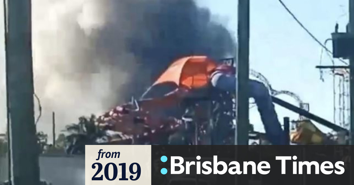 Big Brother house on fire behind Dreamworld on the Gold Coast